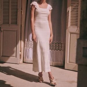 Sezane Cream Maxi Dress